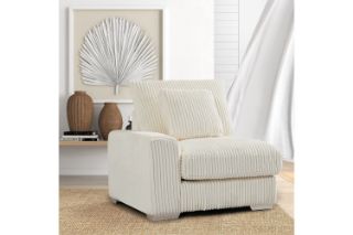 Picture of WINSTON Corduroy Velvet Modular Sectional Sofa (Beige) - Single LAF Armchair