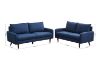 Picture of ZEN 3/2 Seater Fabric Sofa Range with Solid Wood Legs (Dark Blue)