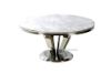 Picture of NUCCIO 137 Marble Top Stainless Round Dining Table (Light Grey)