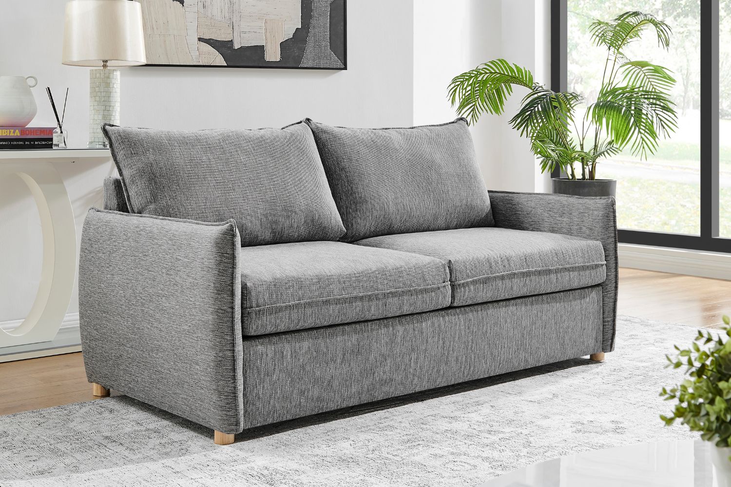 FIORDLAND 3 Seater Sofa Bed with Mattress (Grey)