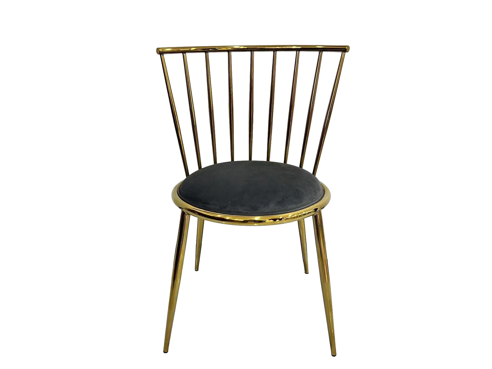MARBELLO Gold Frame Velvet Dining Chair (Grey)