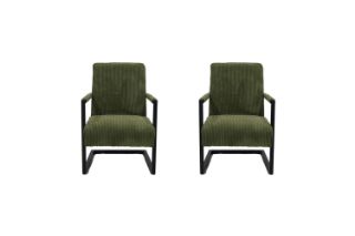 Picture of PARAMOUNT Corduroy Fabric Arm Chair (Green) - 2 Chairs in 1 Carton