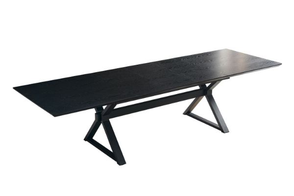 Picture of CAPITOL 180-300 Adjustable & Extendable Dining Table with Metal Black Legs (Black)