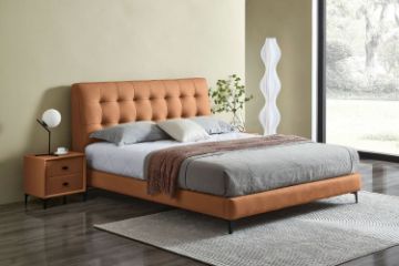 Picture of AUGUSTA Genuine Leather Bed Frame (Brown) - Queen