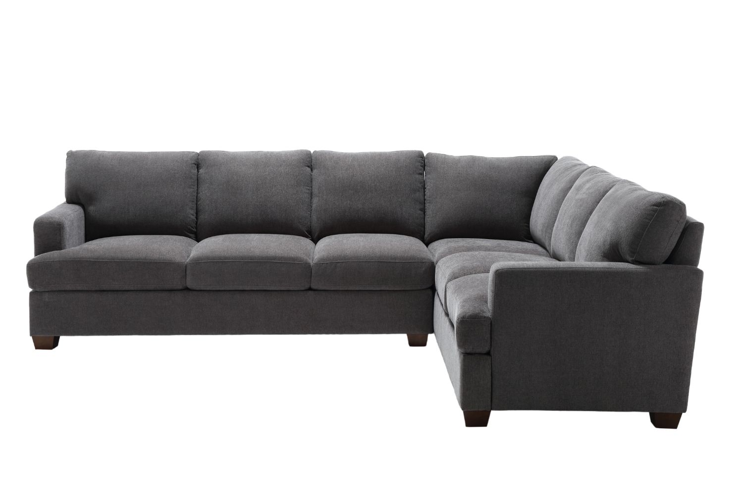 OLYMPIA Fabric Sectional Sofa (Dark Grey)