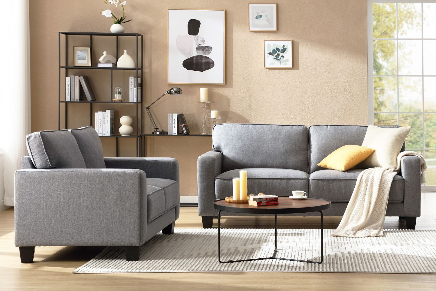 LANCASTER 3+2 Fabric Sofa Range (Grey)