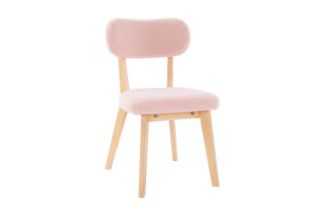 Picture of TALIA Teddy Fabric Dinning Chair (Pink) - Single