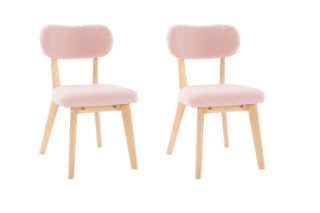 Picture of TALIA Teddy Fabric Dinning Chair (Pink) - 2 Chairs in 1 Carton