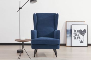 Picture of MERCURY Lounge Chair Black wood legs (Blue)