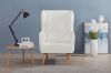 Picture of MOSSMAN Teddy Fabric Armchair/Sofa Lounge Chair with Natural Wood Legs (Creamy White)