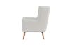 Picture of MOSSMAN Teddy Fabric Lounge Chair Natural Wood Legs (White)