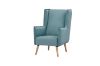 Picture of MOSSMAN Velvet Armchair/Sofa Chair with Natural Wood Legs (Aque Green)