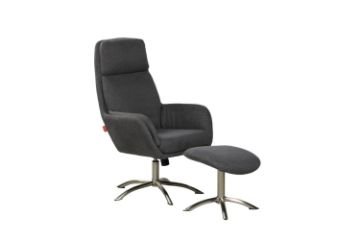 Picture of ATTWOOD Accent Chair With Ottoman (Dark Grey)