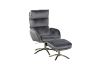 Picture of SVEN Velvet Lounge Chair  With Ottoman (Dark Grey)