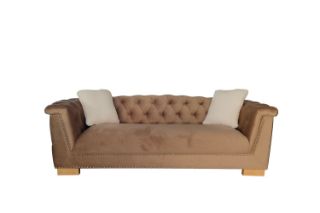 Picture of MALMO Velvet Sofa Range with Pillows (Cream) - 3 Seater