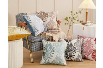 Picture of PALM LEAVES 3D Jacquard Pillow Cushion with Inner Assorted (Multiple Sizes)