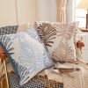 Picture of PALM LEAVES 3D Jacquard Pillow Cushion with Inner (45x45) - Light Blue