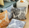 Picture of PALM LEAVES 3D Jacquard Pillow Cushion with Inner (45x45) - Light Blue