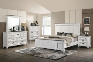 Picture of CHARLES 4PC/5PC/6PC Bedroom Combo in Queen/Super King Size (White & Grey)