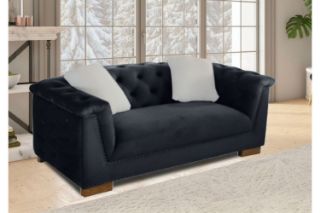 Picture of MALMO Velvet Sofa Range with Pillows (Black) - 2 Seater