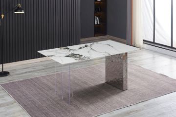 Picture of REGUS 160 Ceramic Top Acrylic Steel Leg Dining Table