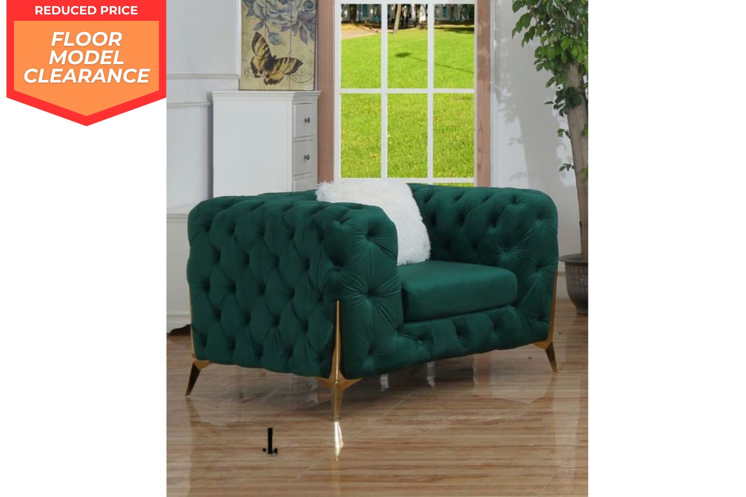 (FLOOR MODEL CLEARANCE) MANCHESTER Sofa (Green) 1 Seat