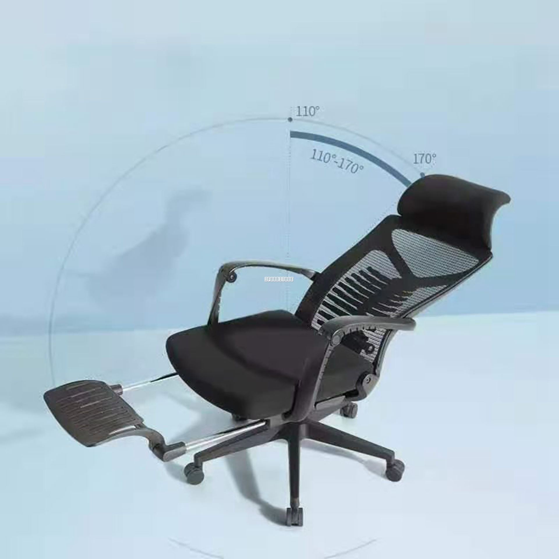 SHERWIN Ergonomic Office Chair with Overturn Footrest