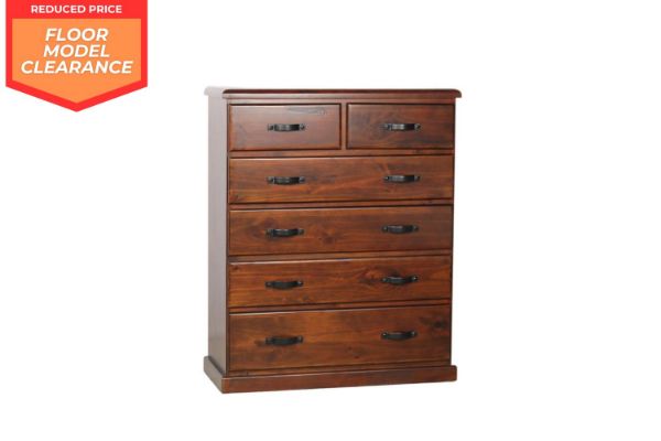 Picture of (FLOOR MODEL CLEARANCE) DROVER 6-Drawer Tallboy (Solid Pine)
