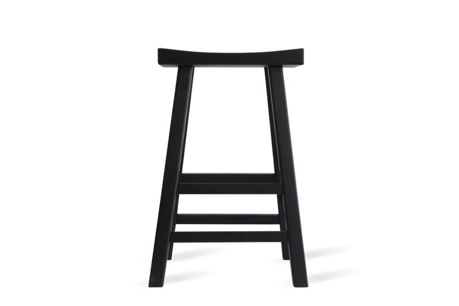 SADDLE Solid Elm Wood Bar Stool