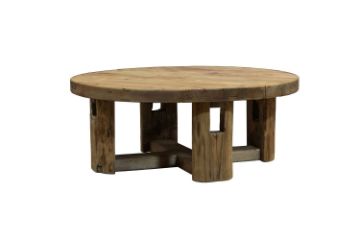 Picture of HOMER 100% Reclaimed Pine Wood Round Coffee Table (90cmx90cm)