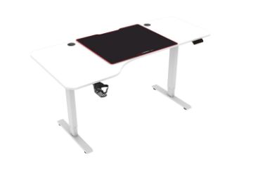 Picture of MATRIX 160 Electric L-Shape Height Adjustable Desk with Jumbo Mouse Pad (White)