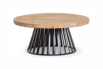 Picture of CARL Reclaimed Pine Wood Round Coffee Table (90cmx90cm)