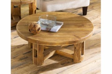 Picture of HOMER D90 100% Reclaimed Pine Wood Round Coffee Table