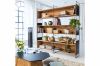 Picture of ELMORE Reclaimed Pine Wood Large Iron Shelf (190x180cm)