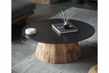 Picture of BETA D90 Reclaimed Pine Wood Round Coffee Table