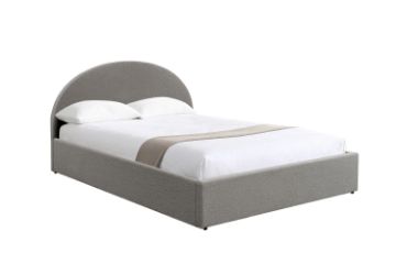 Picture of HOFFMAN Fabric Bed Frame with Gas Lift Storage (Grey) - Queen