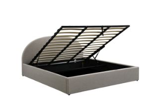 Picture of HOFFMAN Fabric Bed Frame with Gas Lift Storage (Grey) - Super King