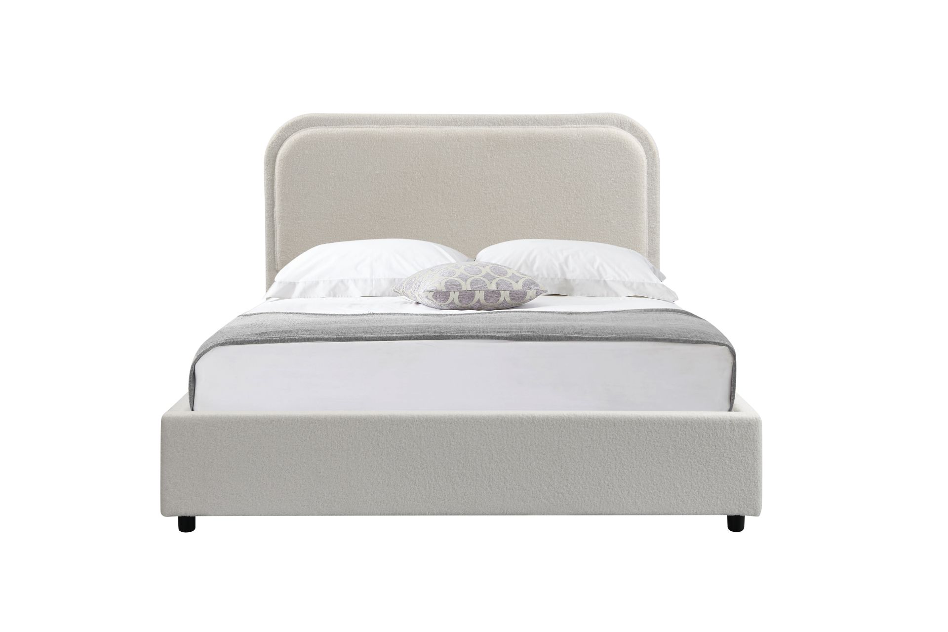 Reyes Light Brown Fabric Double Bed Frame main image 0