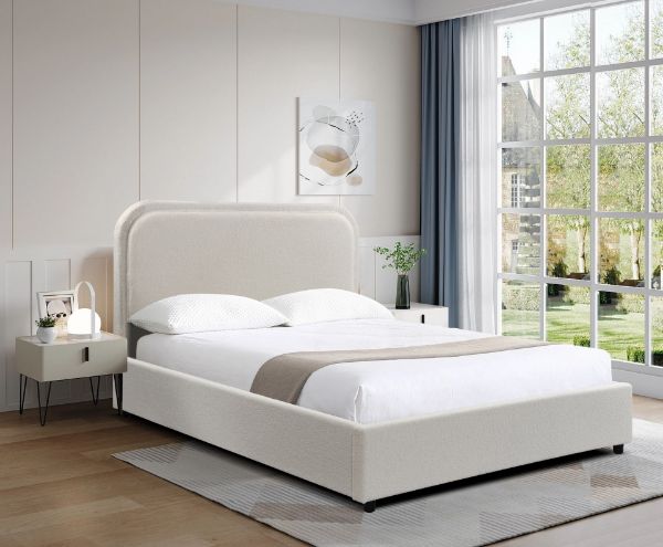 Picture of DOROTHY Fabric Bed Frame in Super King Size (Beige) 