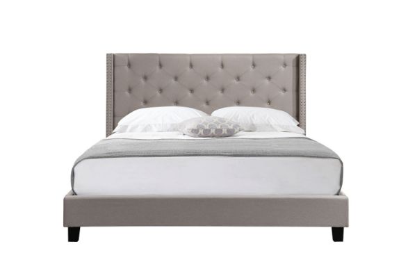 Picture of ELY Fabric Bed Frame in Queen/King Size (Beige)