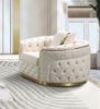 Picture of [FLOOR MODEL CLEARANCE]  PIEDMONT Chesterfield Velvet Sofa Range (Beige) - 3 Seater