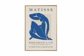 Picture of WOMAN IN BLUE By Henri Matisse - Wood Colour Framed Canvas Print Wall Art (80cmx60cm)