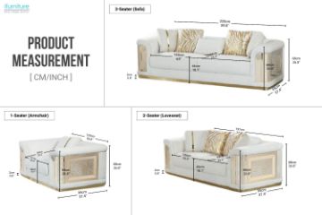 Picture of ANCONA 3/2/1 Seater Velvet Sofa (Beige)