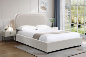 Picture of DOROTHY Fabric Double/Queen/Super King Size Bed Frame (Off-white)