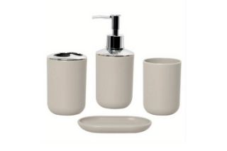 Picture of HOUSEHOLD Bathroom Accessories (Beige) - 4-Piece Set