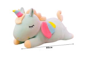 Picture of CUTE RAINBOW with Winged Unicorn Cushion (Green) - 80 cm