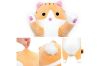 Picture of CUTE CAT Plush Cushion / Pillow  (Brown) - 90cm