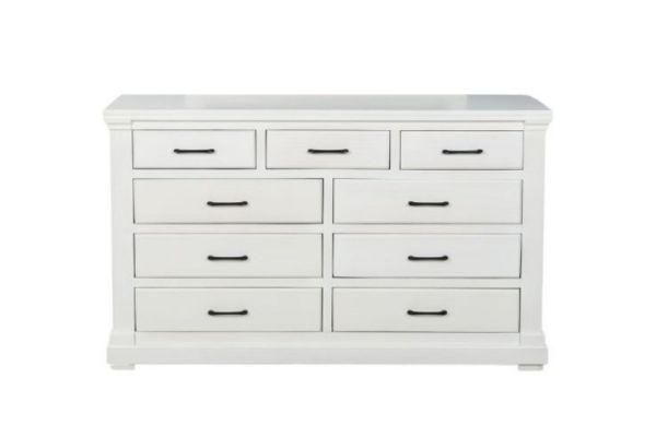 Picture of (FLOOR MODEL CLEARANCE) BICTON 9 DRW Dressing Table with Mirror (White) - Dressing Table