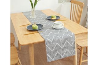 Picture of SINGLE-SIDED Printed Table Runner/Bed Runner (Grey Stripes) - 30cmx160cm