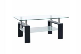 Picture of HORIZON Glass Coffee Table (Black Veneer) - 95cm